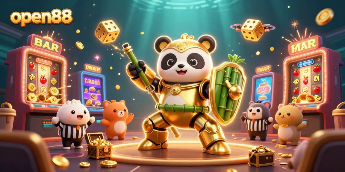 Experience the thrill of open88's diverse games with a vibrant 3D carnival scene.