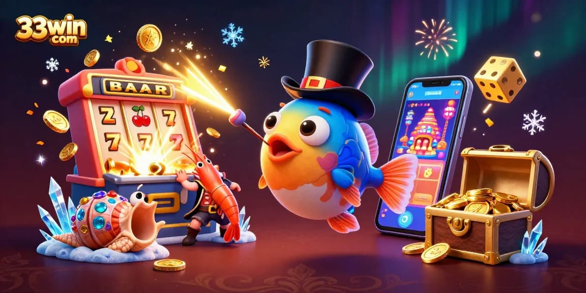 Experience jackpot thrills at 33win com with our luxurious casino adventure illustration.