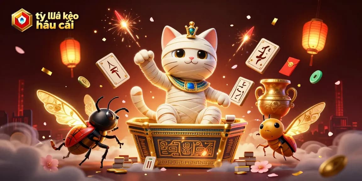 Engage with tỷ lệ kèo nhà cái in a vibrant pyramid casino scene with dynamic floating game elements.