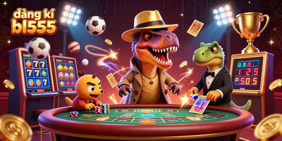 Experience action with đăng kí bl555 in this vibrant 3D casino-themed illustration.