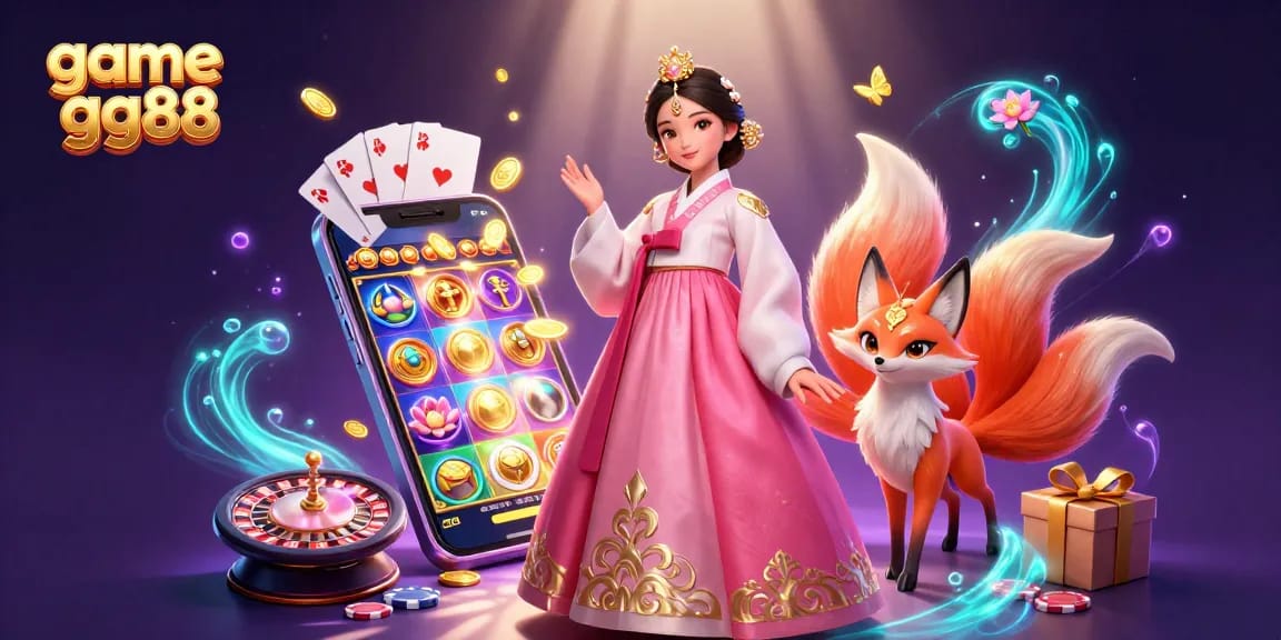 Play thrilling games at game gg88 with vibrant 3D characters and dynamic casino elements surrounding them.