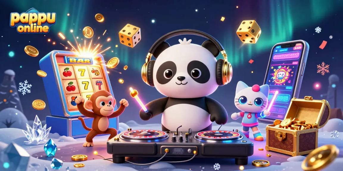Experience the excitement of pappu online with a vibrant 3D scene featuring dynamic characters and exploding jackpots.