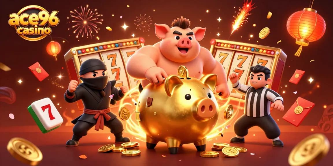 Engage in exciting gameplay at ace96 casino with dynamic characters and festive game elements surrounding the action.