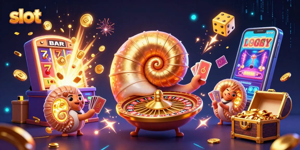 Experience thrilling slot action with a giant nautilus, jackpots, and colorful game elements.
