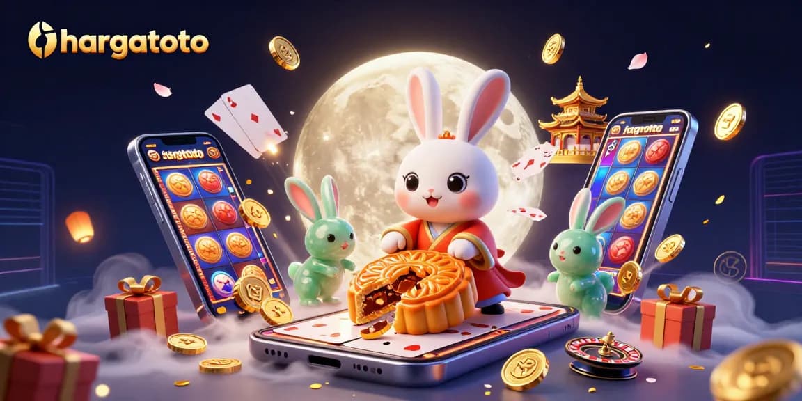 Experience thrilling gameplay with hargatoto in an animated scene of lucky symbols and casino excitement.
