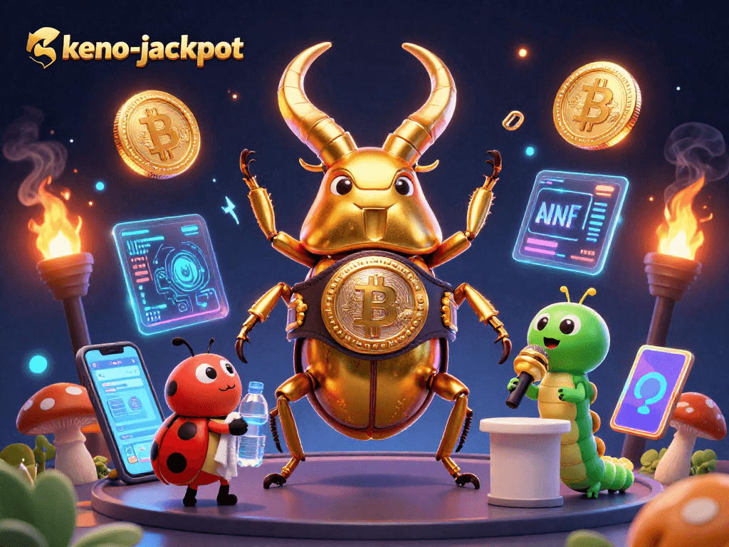 Join the keno-jackpot excitement with a golden stag beetle wielding a heavyweight belt!