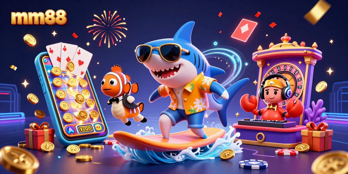 Experience thrilling gaming at mm88 with vibrant characters and exciting casino elements.