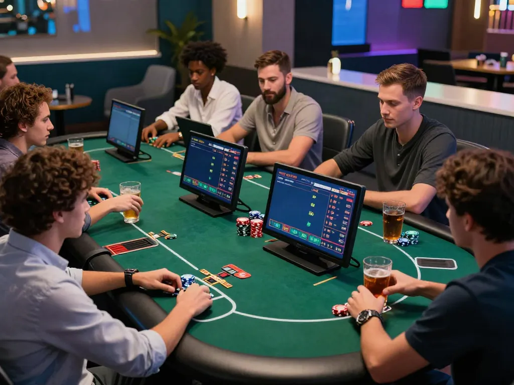 Players enjoying thrilling gaming experiences at https://vin88.team/ with vibrant ambiance and modern technology.