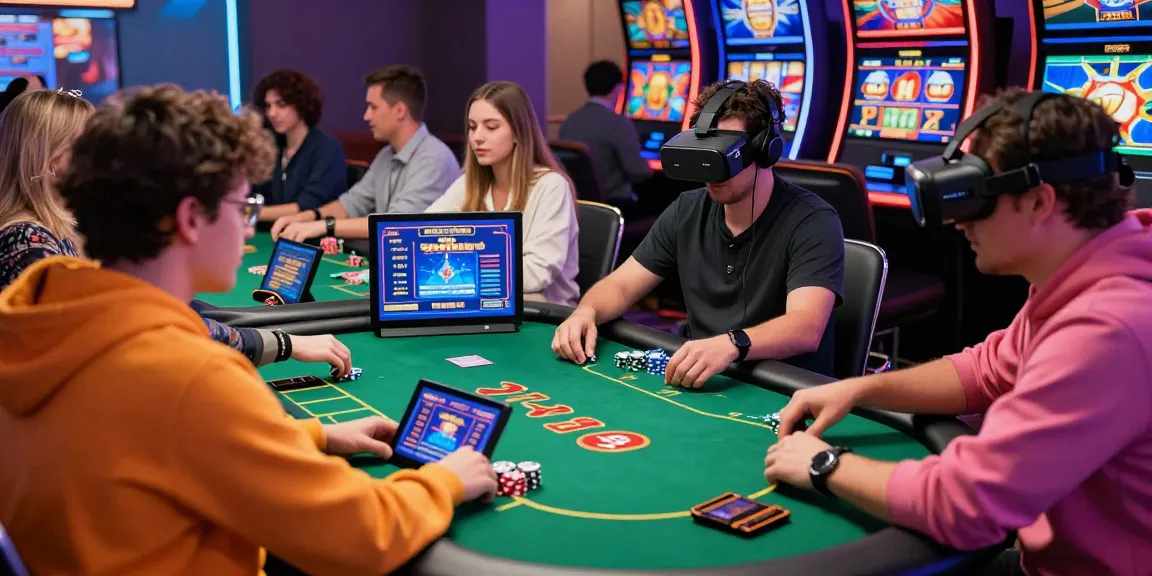 LUCK8 online casino players engaging in poker and slot games in a vibrant virtual environment