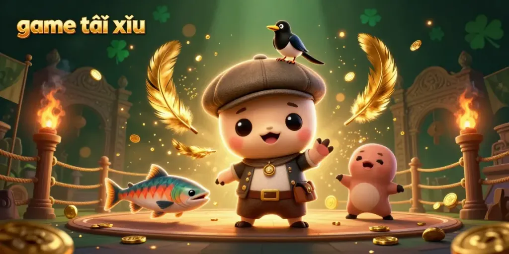 Engage in thrilling gameplay with game tài xỉu featuring vibrant characters and dynamic casino elements.
