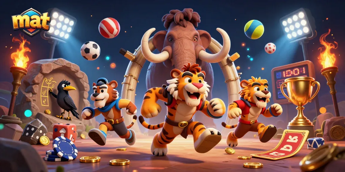 Experience thrilling betting action with mat in a dynamic prehistoric casino scene.