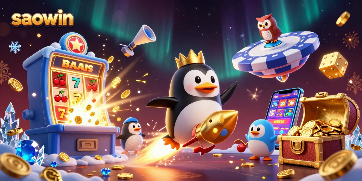 Experience the thrill of saowin with the golden penguin and jackpot explosions in space!