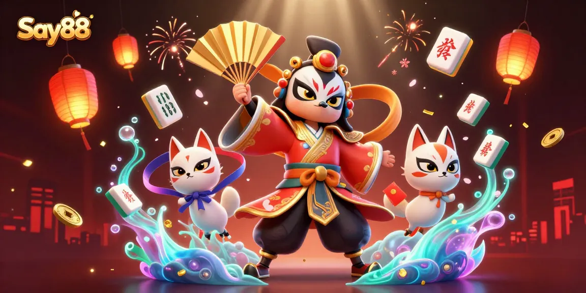 Spin to win with Say88 in a vibrant casino-themed 3D illustration full of excitement.
