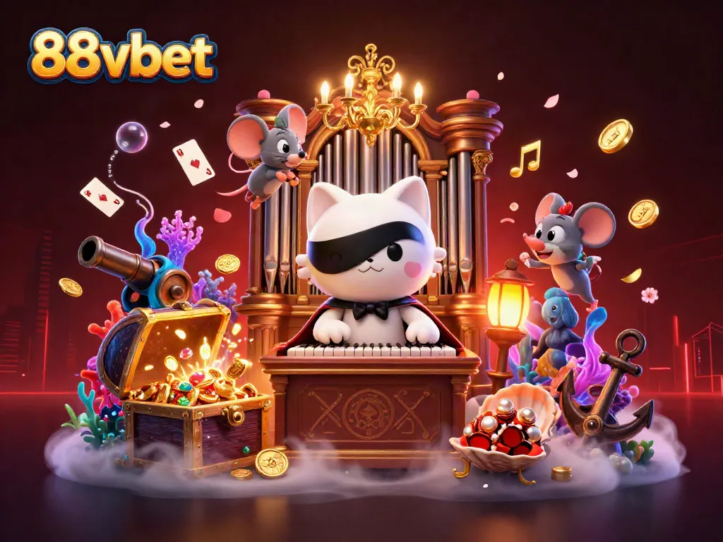 Experience thrilling slots at 88vbet's captivating casino, with vibrant gaming elements and enchanting characters.
