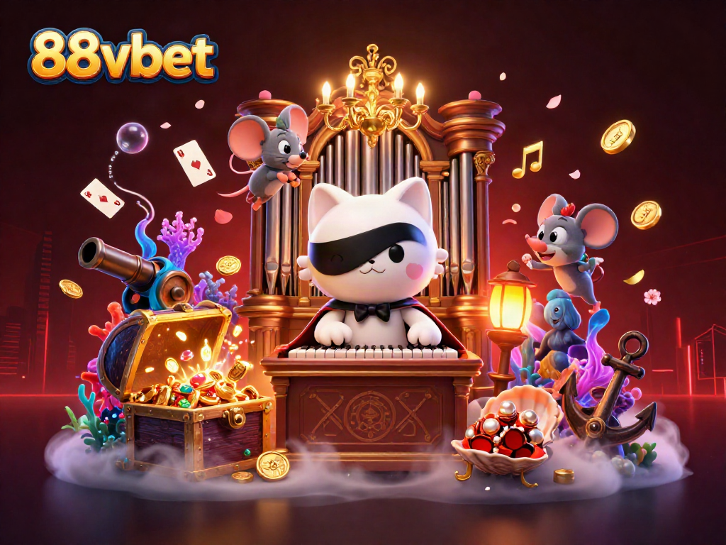 Experience thrilling slots at 88vbet's captivating casino, with vibrant gaming elements and enchanting characters.