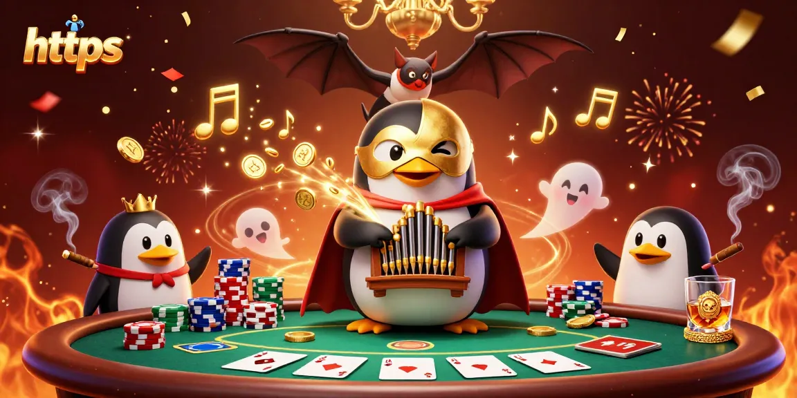 Experience thrilling gameplay at https through a dynamic cartoon scene depicting casino excitement.