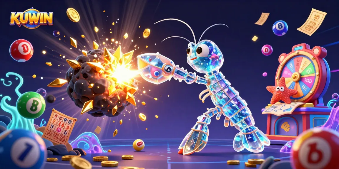 Experience the excitement of KUWIN with dynamic lottery action and vibrant casino elements.