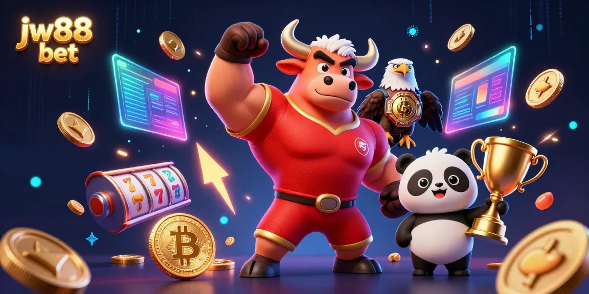 Engage in exciting gaming at jw88 bet with energetic characters and vibrant casino elements in a dynamic scene.