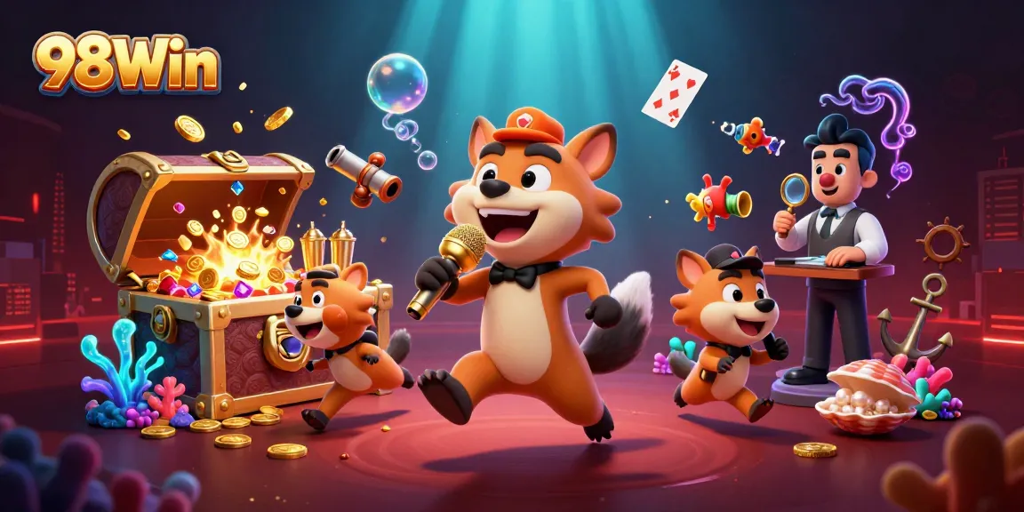 Experience 98Win’s vibrant casino atmosphere with hyenas enjoying the gaming excitement.