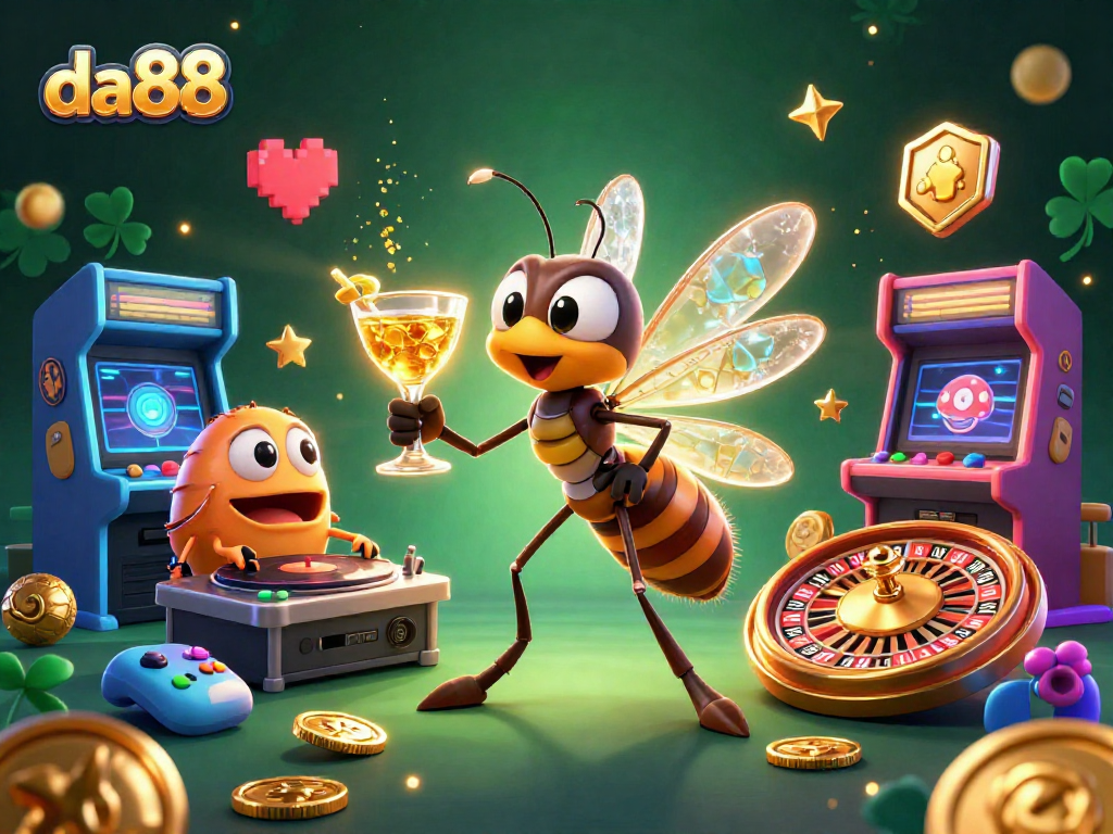 Engage with da88’s gaming excitement featuring unique characters in a vibrant casino atmosphere.