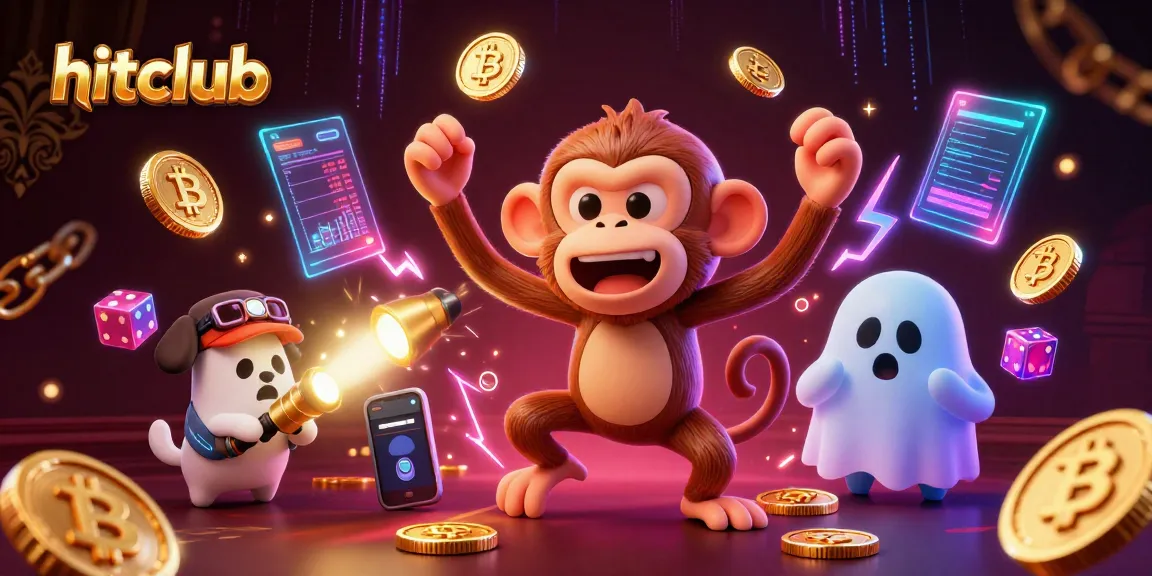 Engage in winning strategies at hitclub's haunted casino with a playful poltergeist monkey and ghost-hunter puppy.