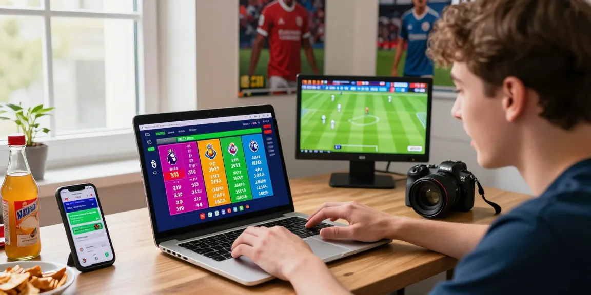Excited bettor placing a Taruhan Mix Parlay Bola88 bet on laptop, showing live odds.