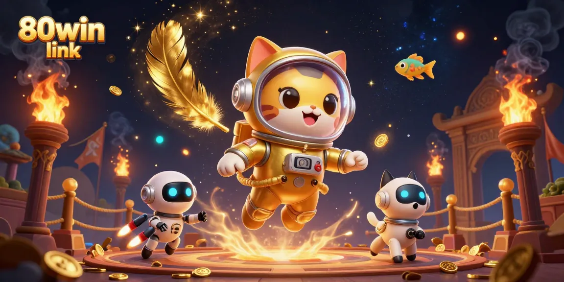Engage with the thrilling 80win link scene featuring vibrant characters and dynamic casino elements.