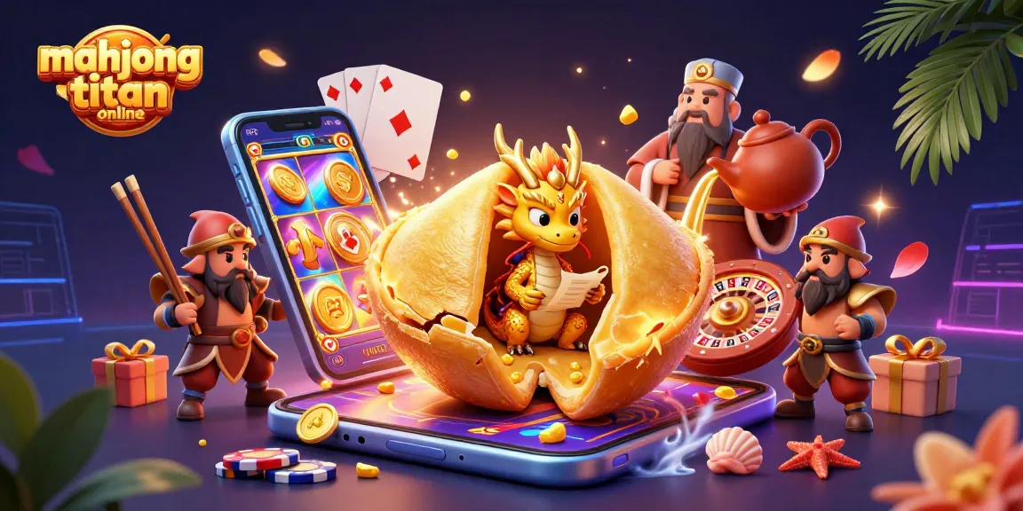 Engage with mahjong titan online as a tiny dragon reveals fortunes in this vibrant casino-themed illustration.