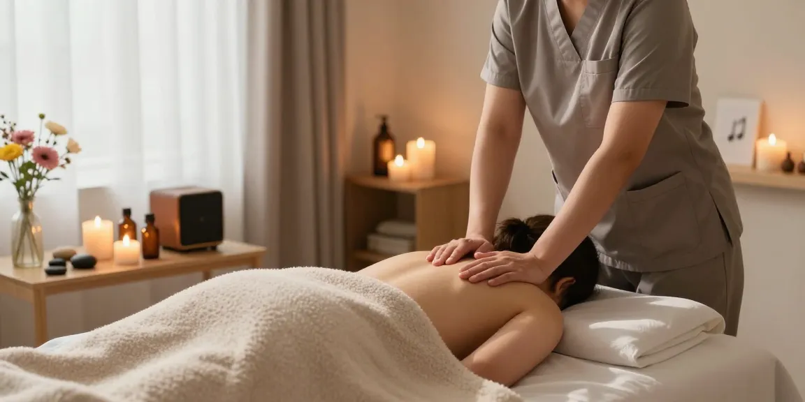 Clients experiencing a calming 부천출장마사지 in a serene wellness space, enhancing relaxation and rejuvenation.