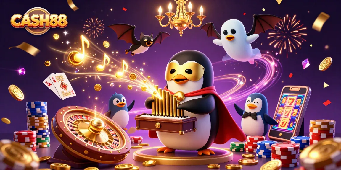 Play thrilling casino games with CASH88 featuring 3D cartoon characters and golden coins.