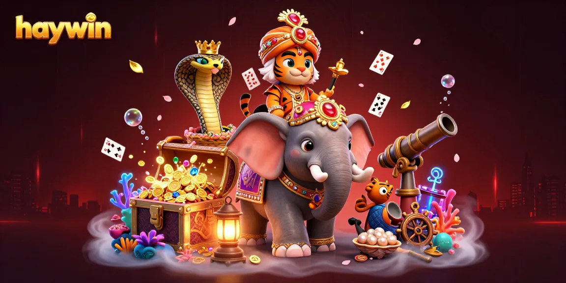 Experience thrilling gaming action with haywin in this vibrant 3D casino illustration