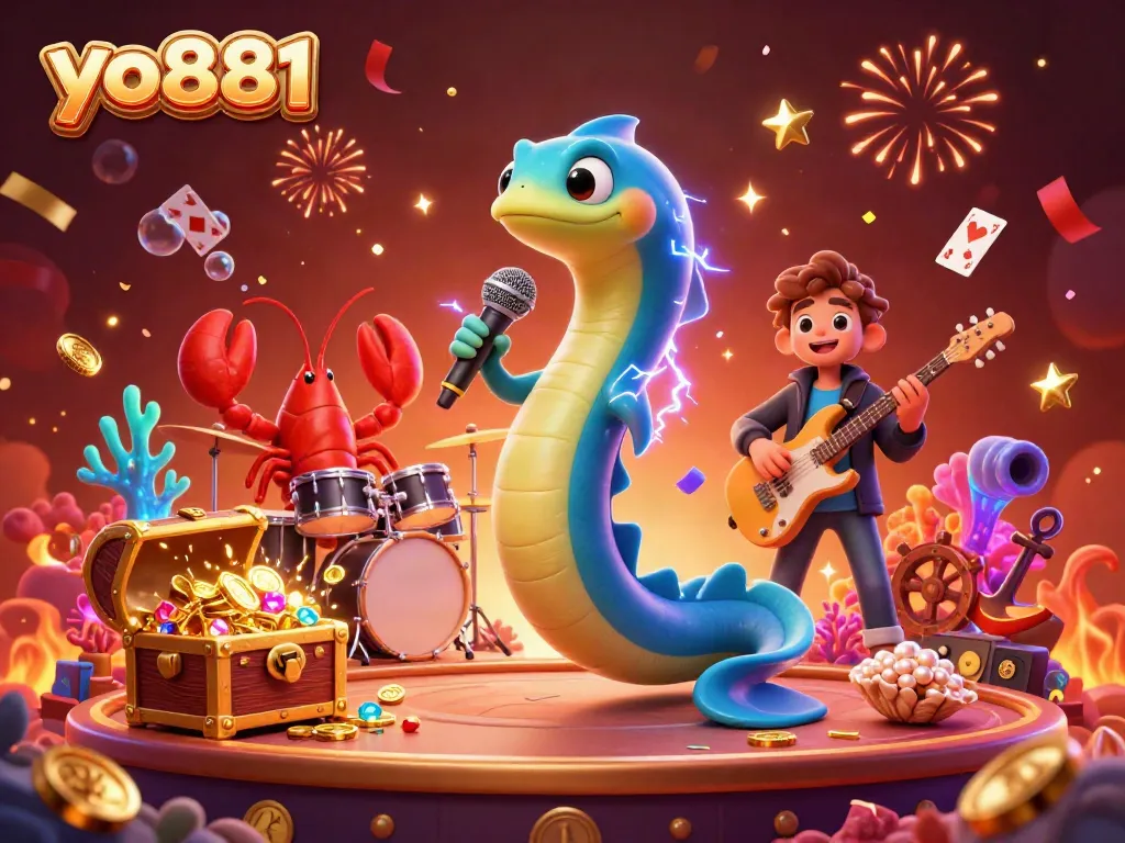 Enjoy thrilling underwater gambling at yo881 with an electric eel DJ, vibrant treasures, and casino magic.