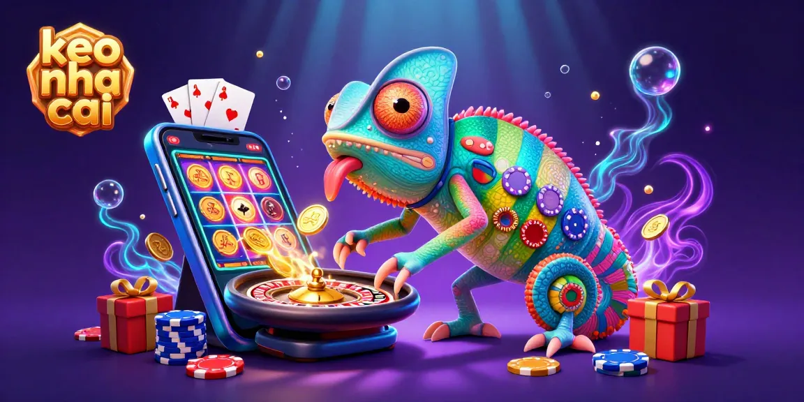 Engage in thrilling betting with "keo nha cai" in an exciting casino scene filled with vibrant elements.