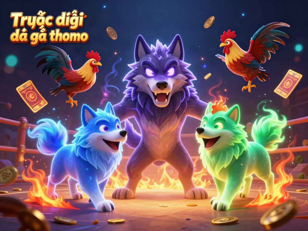 Experience Trực tiếp đá gà thomo with thrilling cockfighting action and dynamic energy in this illustration.