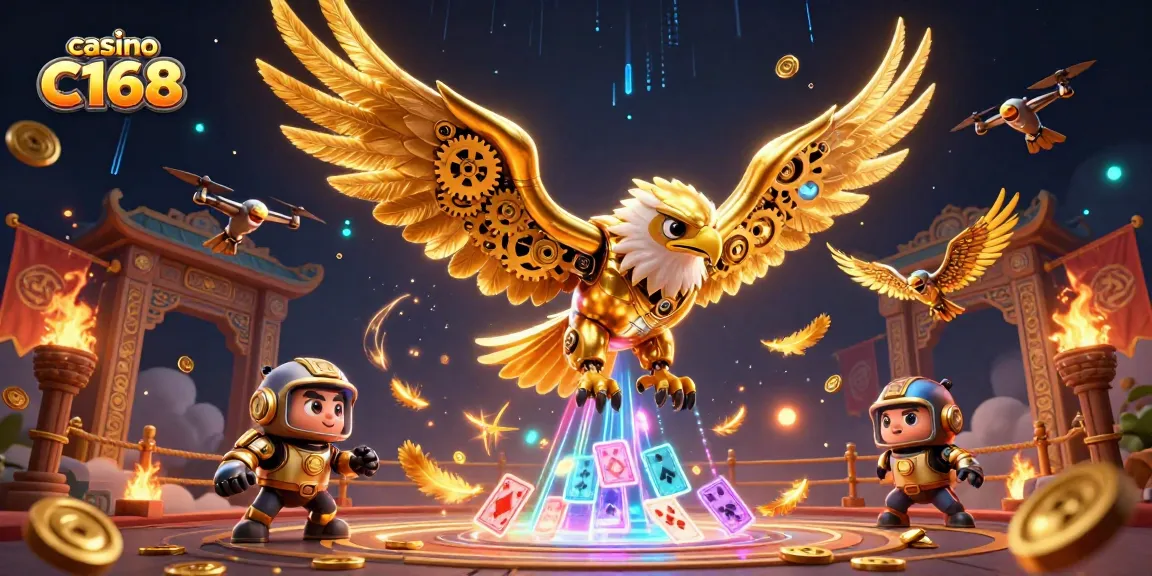 Experience the thrill of casino C168 with vibrant gaming elements and dynamic action.