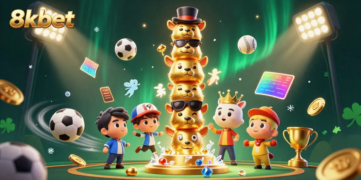 Engage with the vibrant world of 8xbet sports betting in this dynamic 3D casino illustration.