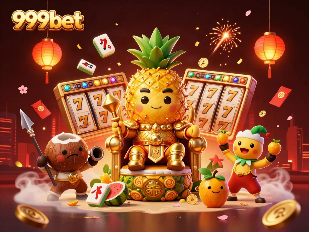 Engage in thrilling gameplay at 999bet with our vibrant 3D casino illustrated scene featuring unique characters.