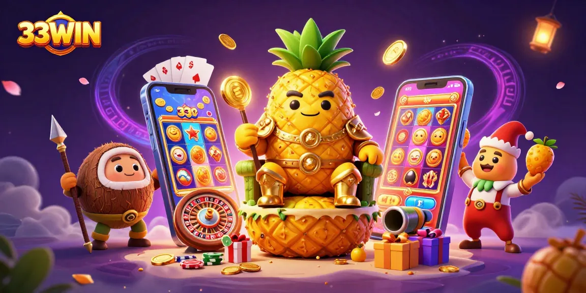 Experience the exciting world of 33WIN with vibrant characters and dynamic gaming elements.