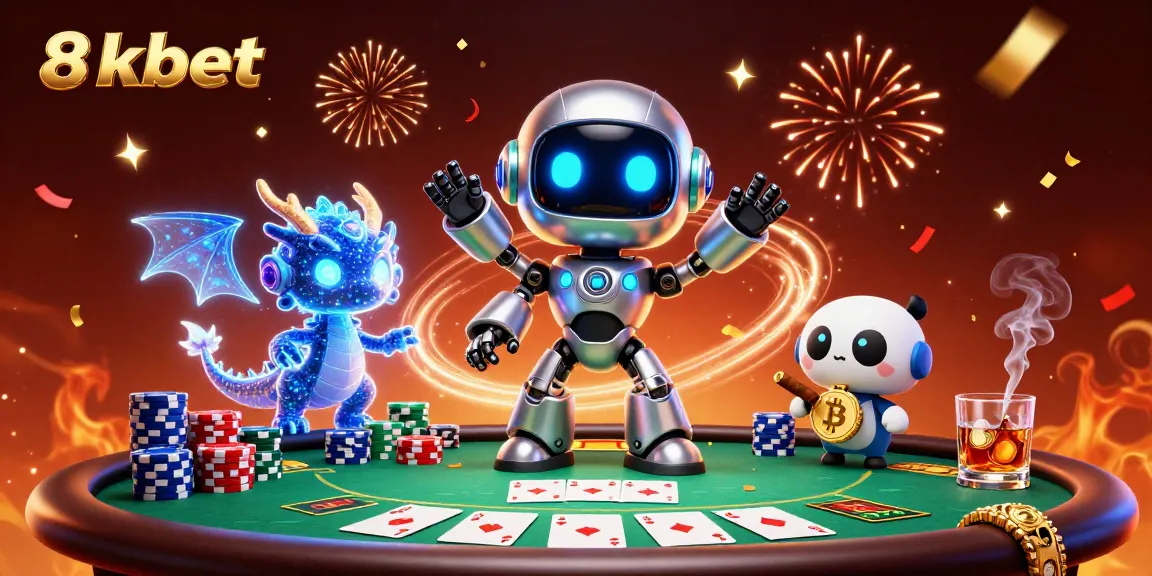 Experience thrilling gaming with 8xbet's vibrant digital casino featuring poker and jackpot elements.