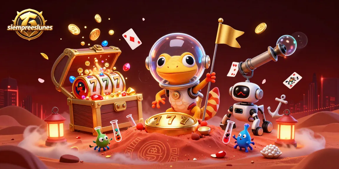 Engage with siempreeslunes as a Martian gecko explores a thrilling golden casino adventure.