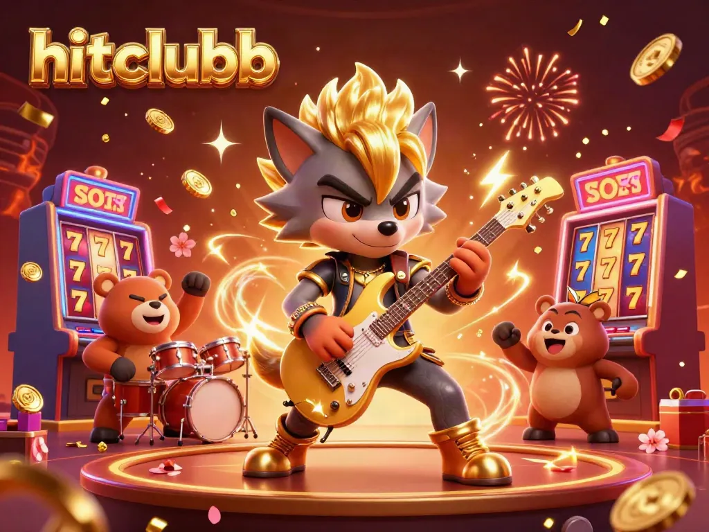 Experience thrilling gameplay at hitclubb with an electrifying rock star wolf performance in a luxurious casino.