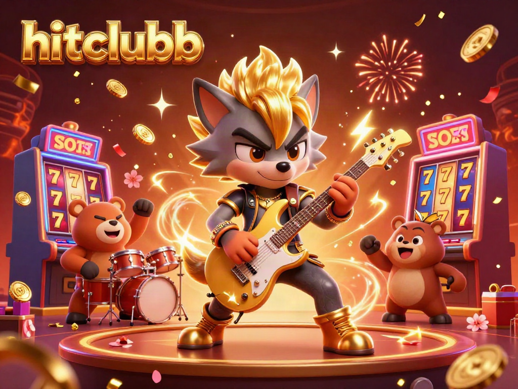 Experience thrilling gameplay at hitclubb with an electrifying rock star wolf performance in a luxurious casino.