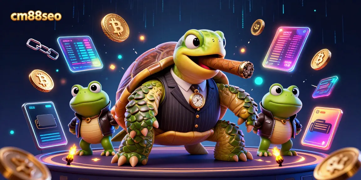 Engage with cm88seo in a vibrant 3D casino world featuring a snapping turtle and bullfrog enforcers.