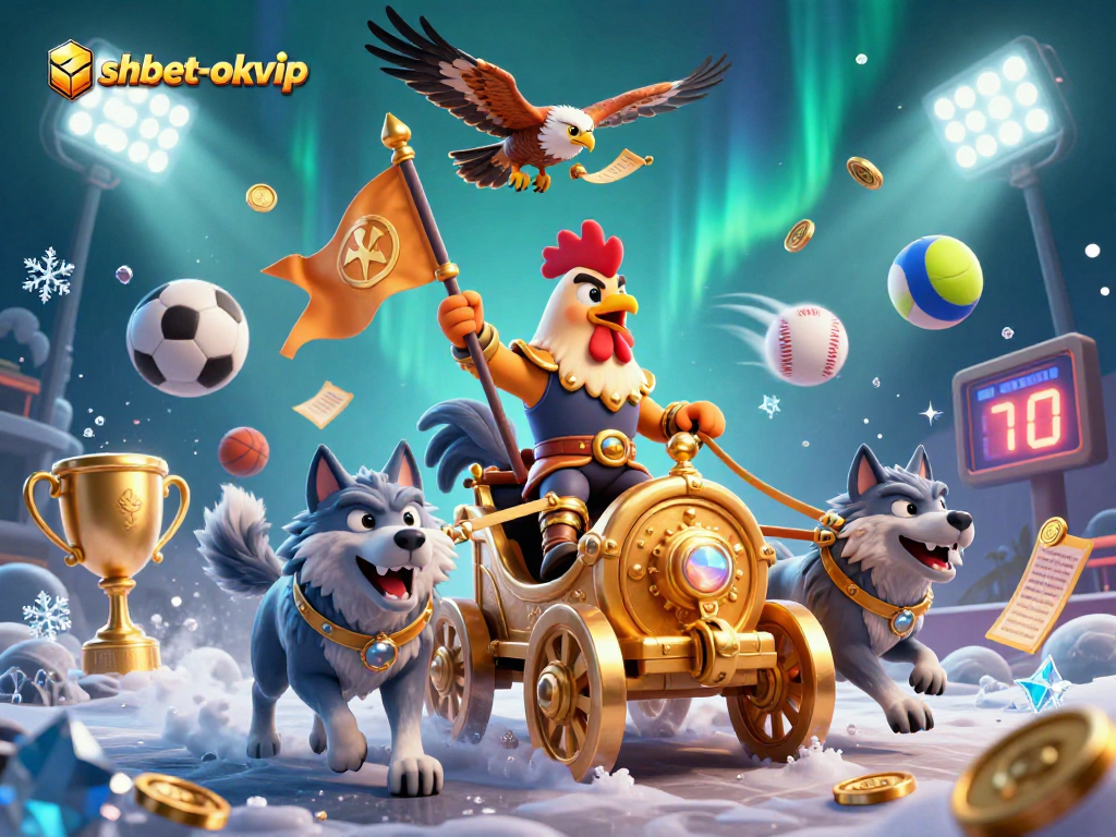 Experience thrilling games with shbet-okvip as a rooster warlord leads a dynamic gambling arena adventure.