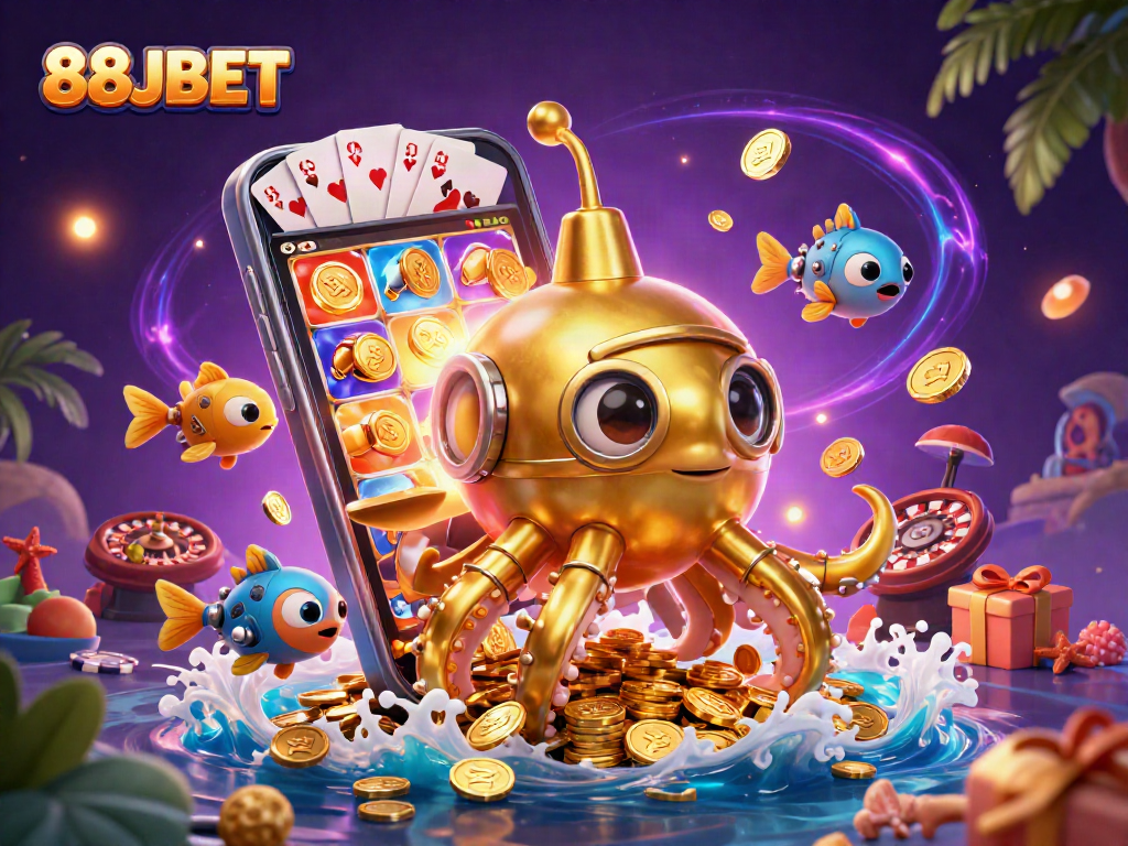 Experience thrilling games at 88JBET with the captivating golden kraken submarine and dynamic casino elements.