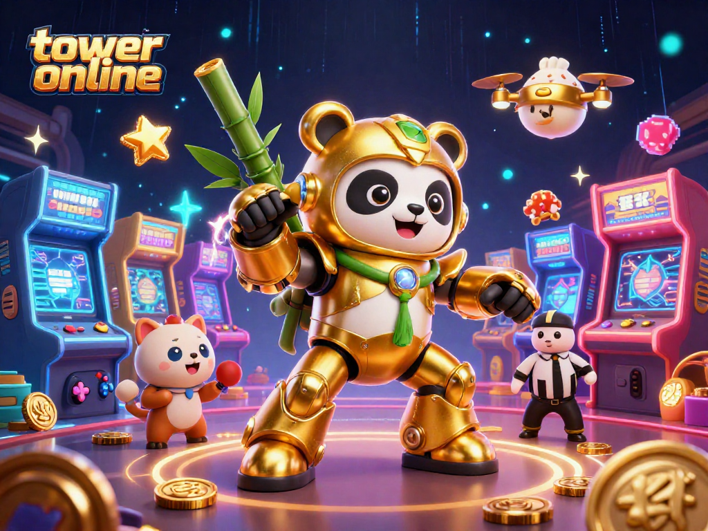 Experience the thrill of tower online with engaging gameplay in this vibrant 3D illustration.
