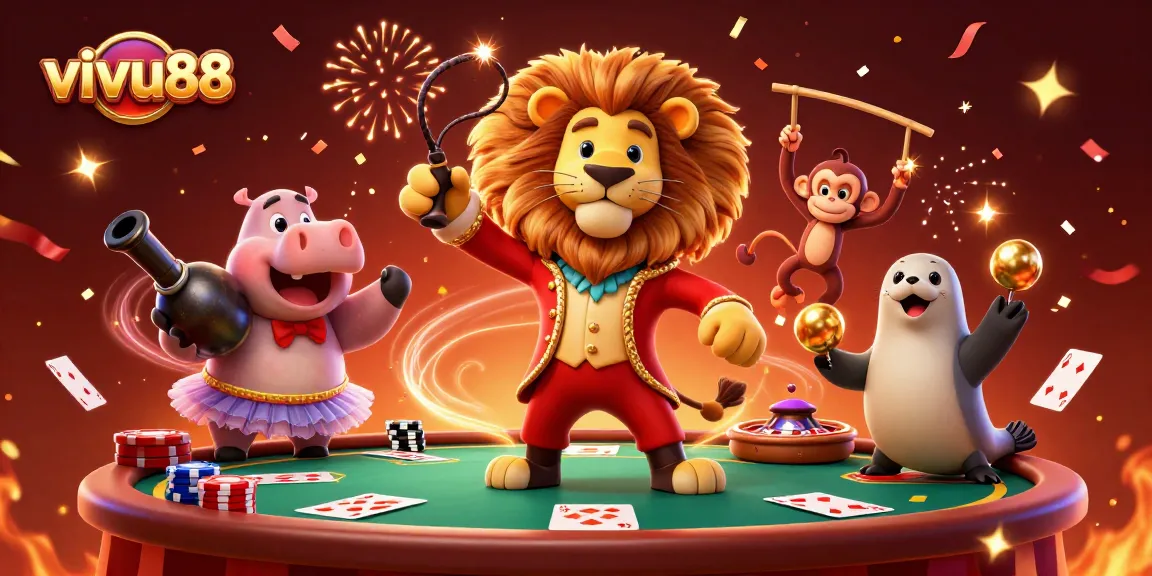 Experience vivu88's thrilling online casino with vibrant characters and dynamic gaming elements.