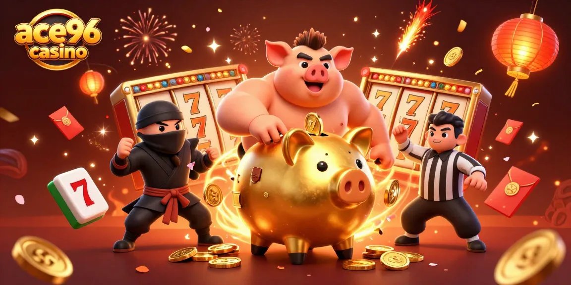 Engage in exciting gameplay at ace96 casino with dynamic characters and festive game elements surrounding the action.