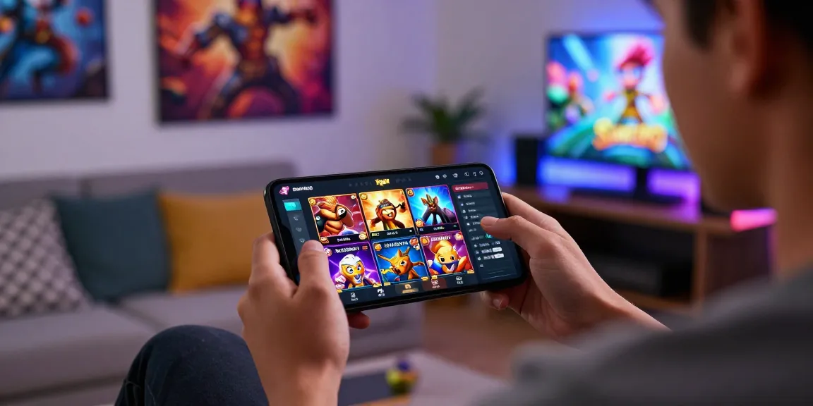 User enjoying Slot7000 mobile gaming experience in a cozy living room.