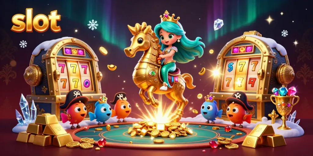Engage with exciting slot adventures featuring a mermaid, a seahorse, and treasure in an underwater casino.